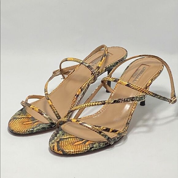 Aquazzura Carolyne Snakeskin Strappy Sandals size 36.5 - Picture 7 of 12